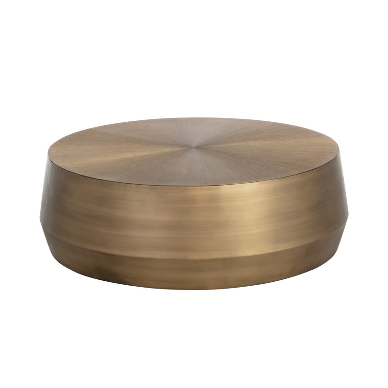 Creed Coffee Table, Antique Gold, 15" H x 34.25" L x 34.25" W