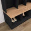 Large banc de rangement pour arbre d'entrée, armoire à chaussures minimaliste à cubes et porte-manteau fonctionnel Mul-123028156