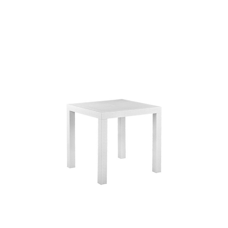 Ezmerelda Rectangular Outdoor Dining Table With Umbrella Hole , 80cm cm W 80cm cm D, White