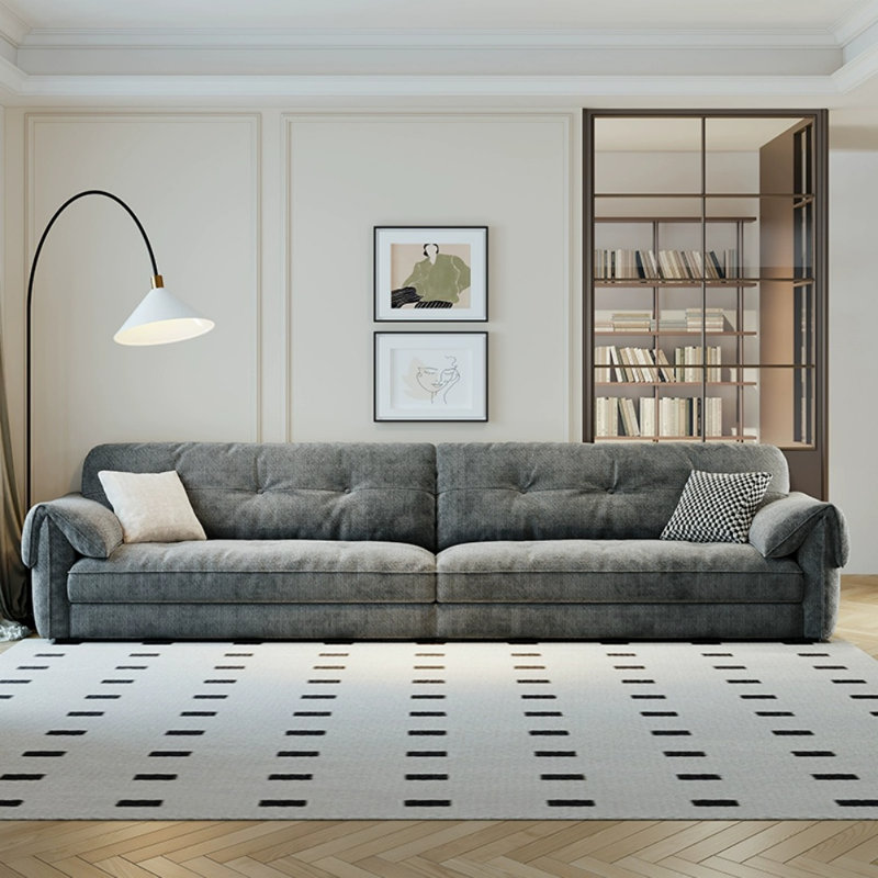 Simple Elegant Chenille Gray Sofa