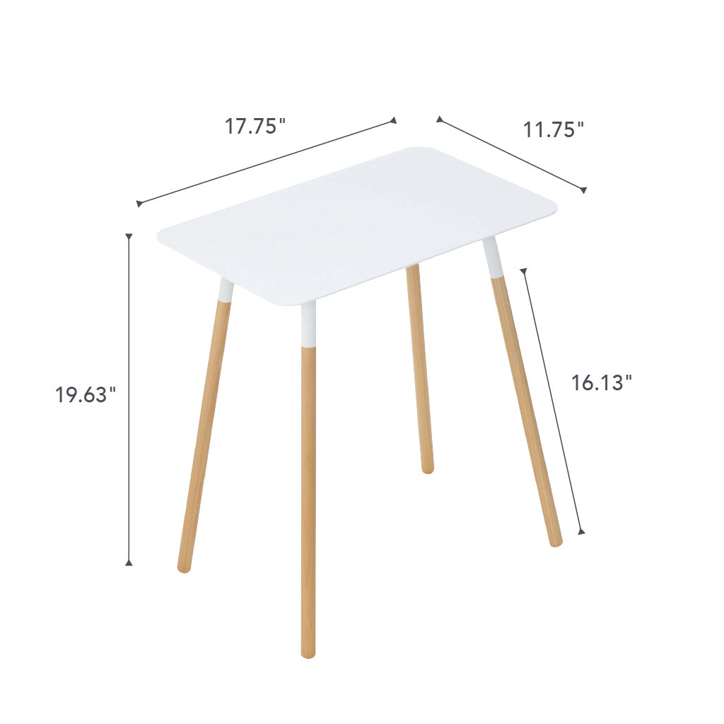 18" End Table, White