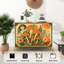 Buffet Buffet avec rangement Motifs floraux à feuilles d'oranges rétro avec 2 portes pour le salon et la cuisine