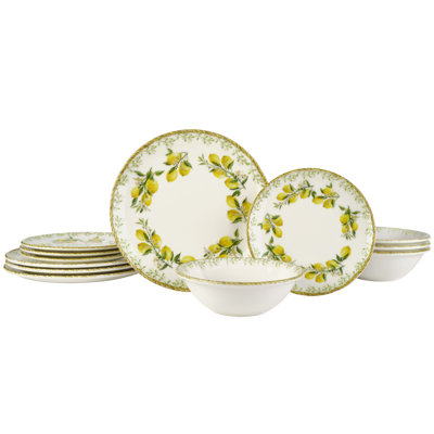 Pfaltzgraff Lemon Grove 12-Piece Dinnerware Set, Service for 4