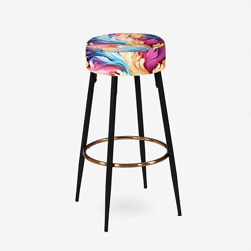 Ensemble de 2 tabourets de bar en marbre Ethno Paisley Harmony