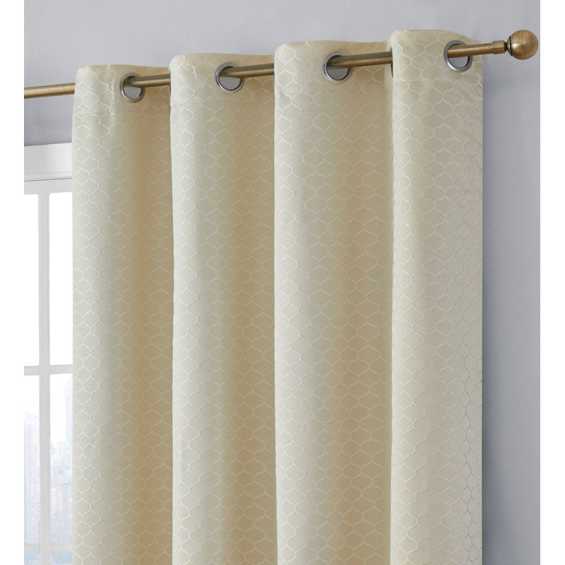 Alacam Blackout Curtain Pair, 50" W x 63" L, Beige