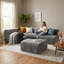 Ensemble de salon modulaire semi-courbé 116 po avec repose-pieds réversible 116 po, 116 pièces-143155853