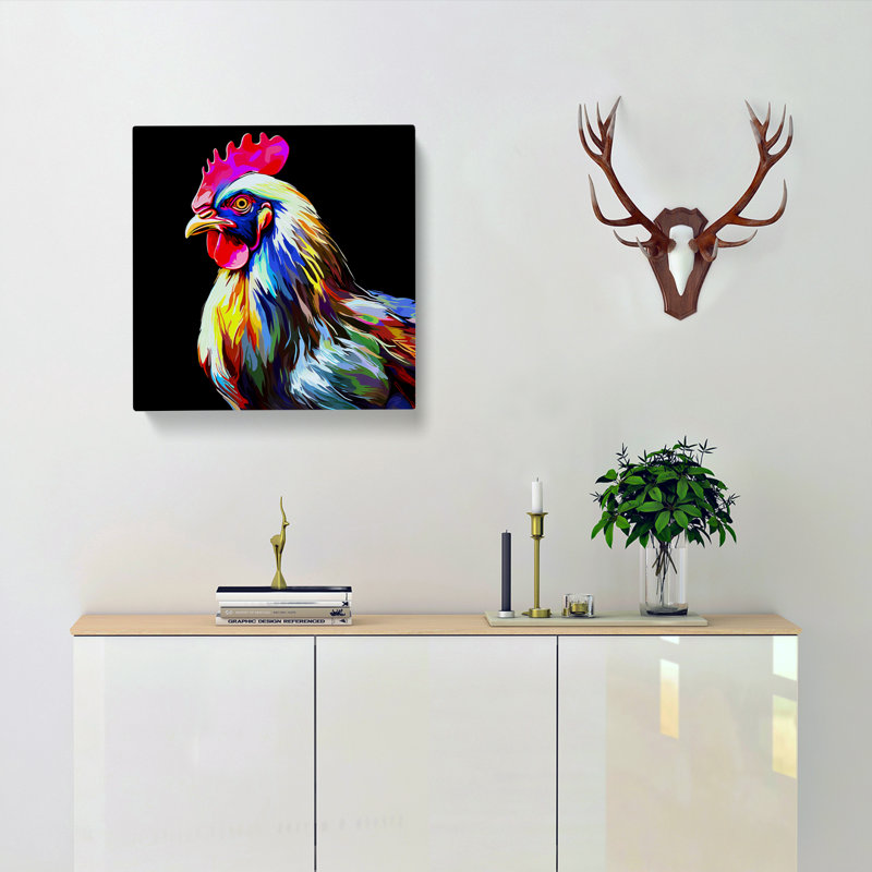 Chicken Digital Art - Print, 35cm H x 35cm W x 3cm D