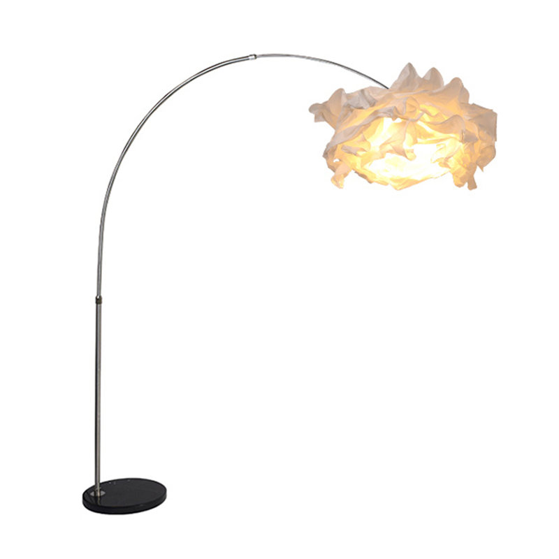 Lampe sur pied légère en papier et en acier inoxydable de style luxueux