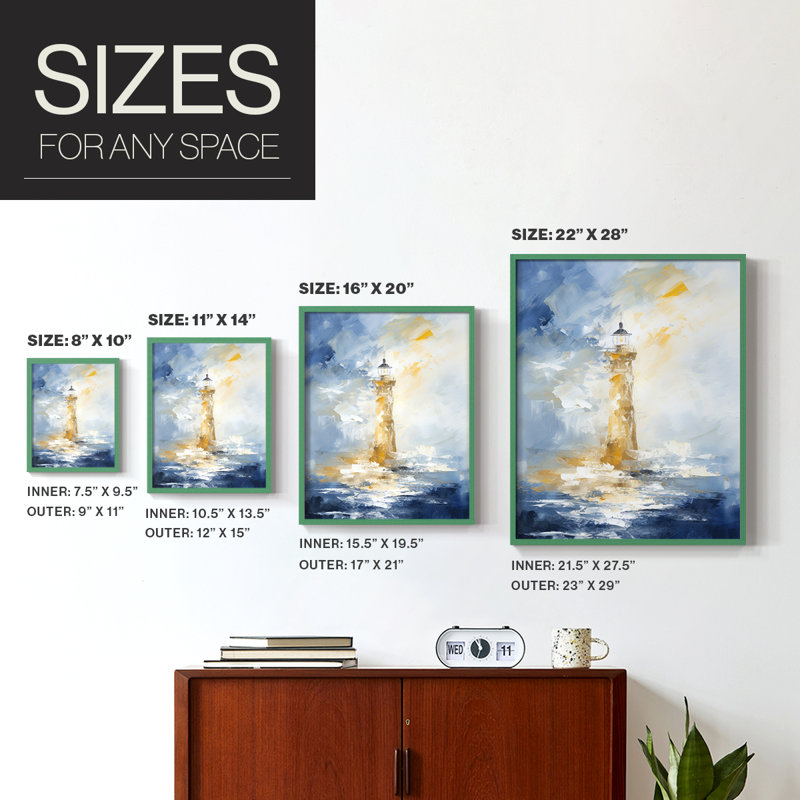 NAUTICAL Series DXVIII Framed Print - Solid Wood, Vert, H 11 po x l 9 po