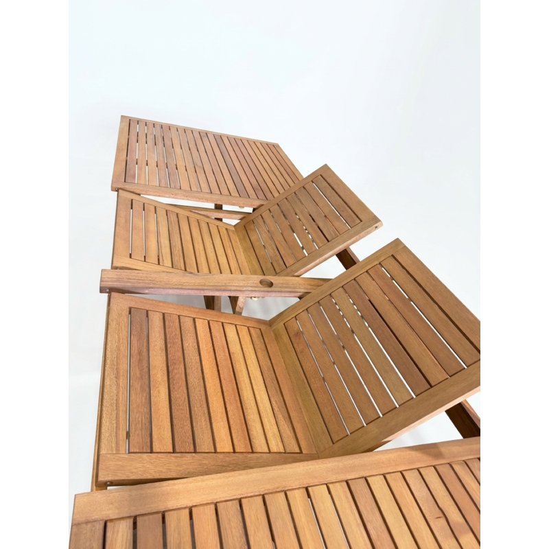 Alyisa Extendable Rectangular FSC Wood Outdoor Dining Table - Light finish, Light Brown