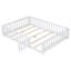 Lit plateforme double avec clôture et porte pour enfants Lit Montessori-131477183