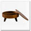 Table basse ronde rétro avec espace de rangement, idéale pour le salon et le bureau-405905172-412872702