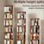 Bibliothèque pivotante en bois massif à 4 niveaux sur roulettes, tour à 360 °, bibliothèque étroite