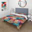 Ensemble de housse de couette à motif cachemire rose et mauve à motif de roses romantiques II-88027103