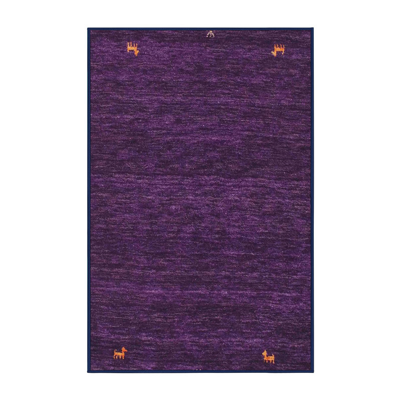 Tapis de zone mauve contemporaine Jabes, Rectangle 8 pi x 10 pi