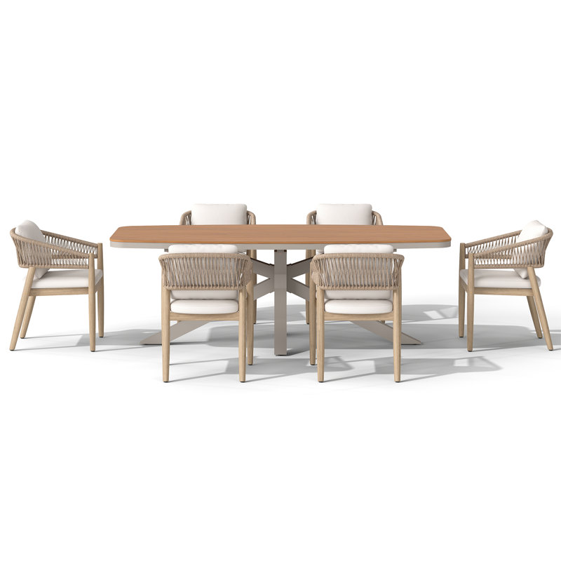 Outdoor 6-person Dining Set With Cushions