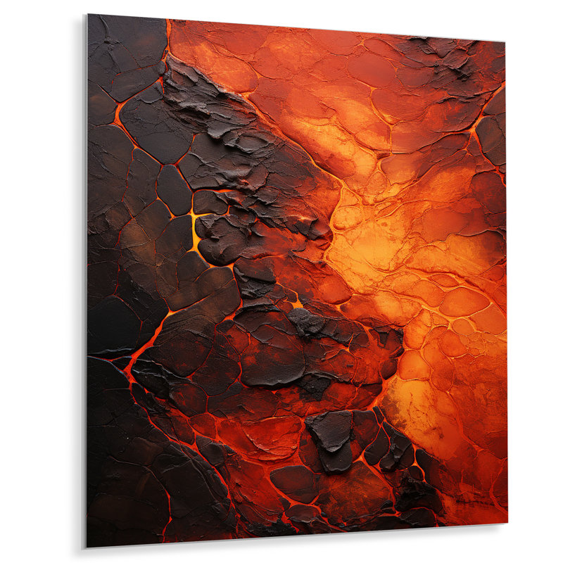 Volcanic Tachisme Fusion 2 - art mural en métal Tachisme, H 20 po x l 12 po x P 1 po