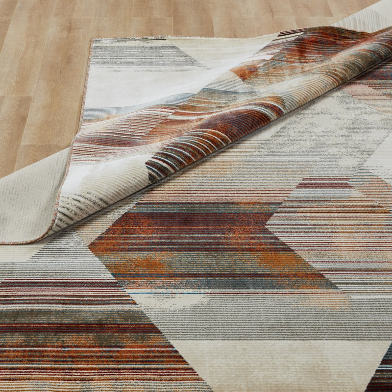 Finke Terracotta Prism Area Rug, Rectangle 8'6" x 11'6"
