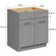 Meuble bas standard HOMEIBRO Cozy Design, 76 cm (L) x 61 cm (P) x 88 cm (H), en contreplaqué gris Shaker, prêt à assembler-99152004-99152005