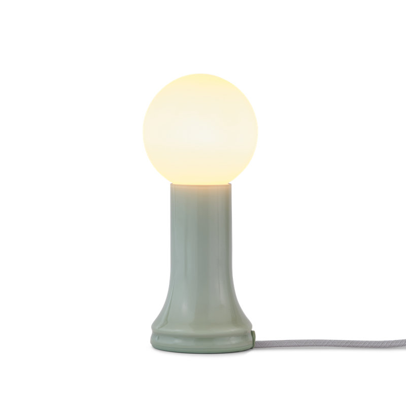 Shore Table Lamp Smoke Grey With G95 LED Bulb US, Green