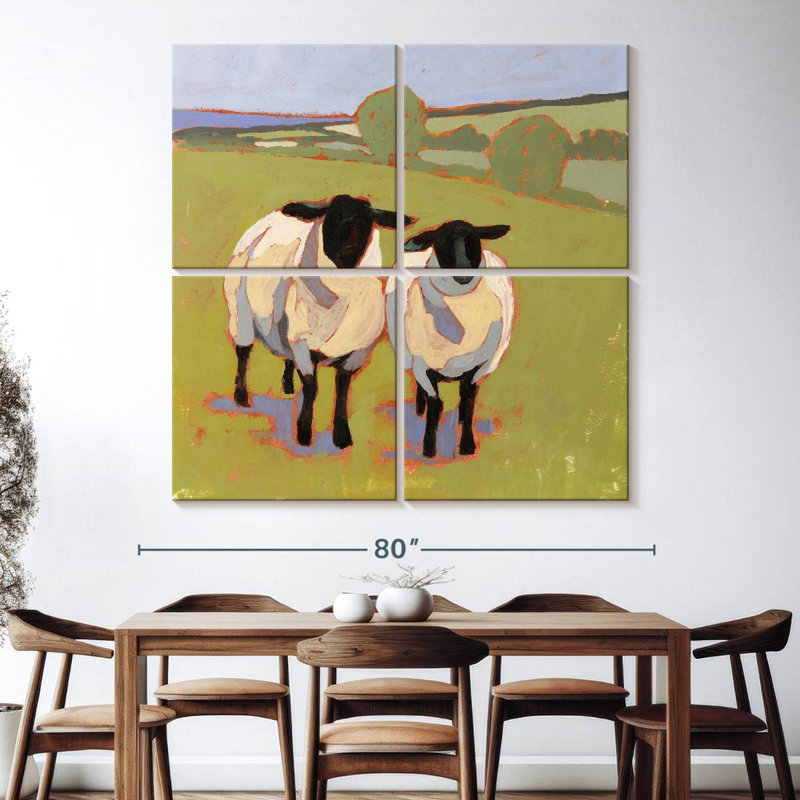 Brampt Suffolk Sheep I, 74" H x 74" W