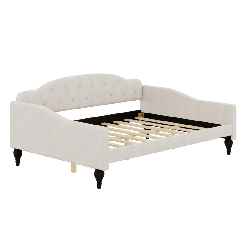 Lit de jour rembourré capitonné en bois au design élégant avec stable et durable