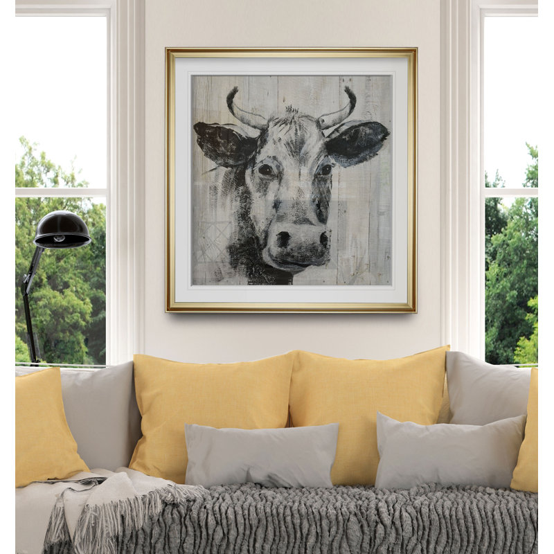 " Howdy Neighbor I ", 27" H x 27" W x 1.5" D, Gold Framed
