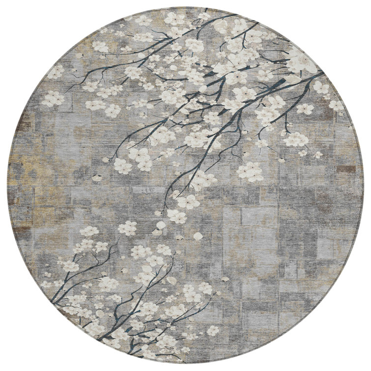 Machine Washable Indoor/Outdoor Boruta ACN2248 Floral Rug