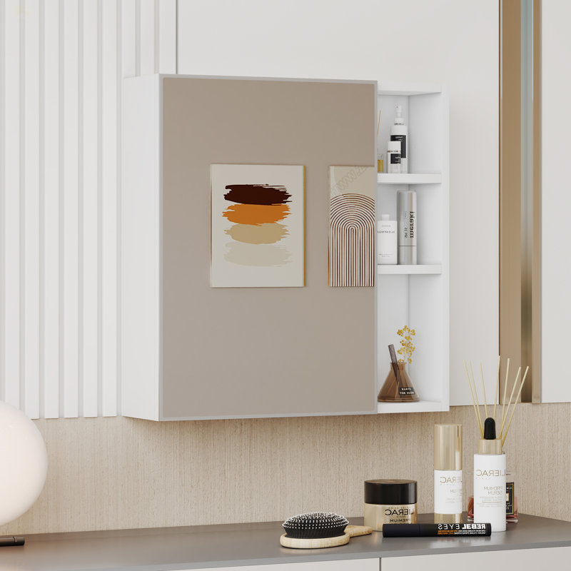 Une armoire à miroir en MDF blanc, un miroir de salle de bain, une armoire à miroir en MDF, un miroir de salle de bain mural séparé pour le rangement et pour économiser de l'espace