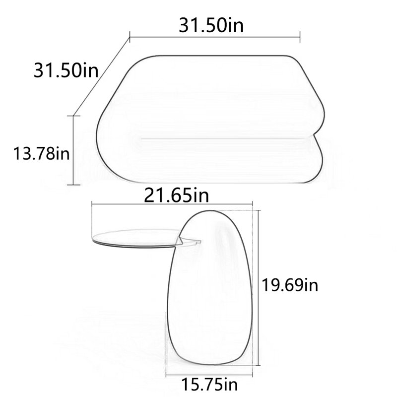 Table basse simple FRP Creative Book Design, 13.78" H x 31.5" L x 31.5" D, Noir, Noir