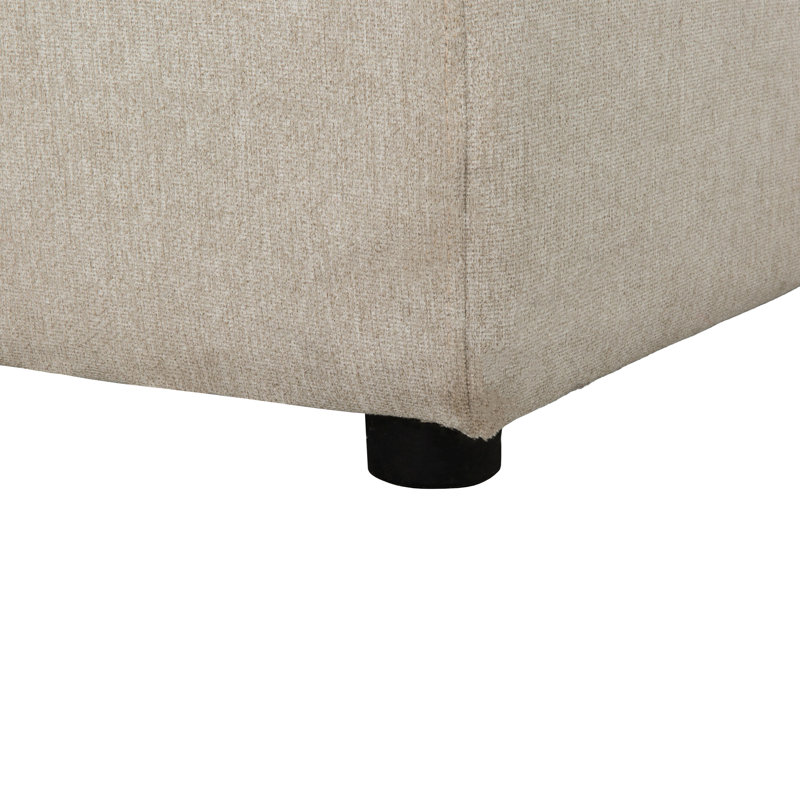 Canapé modulaire rembourré 2 pièces rembourré de plumes avec méridienne Laquia, Orienté à droite