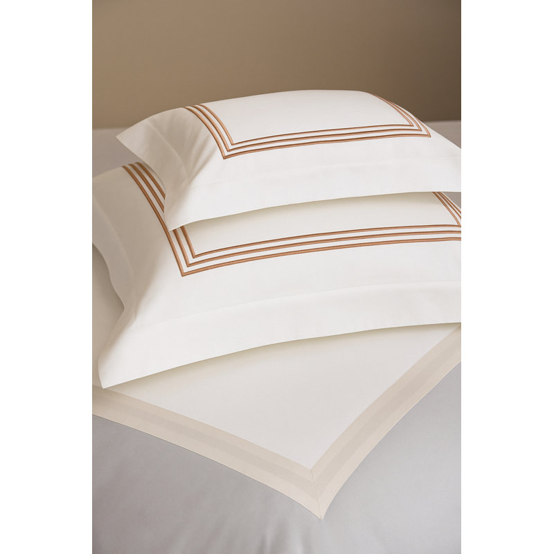 FIRENZE STD SHAM SIENNA WITH WHITE INSERT, Rectangle 21"H x 27"W,  White Sienna