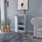 Bar Cart with Two-Side Shelves, Glass Door and Upper Surface, White Finish-396011688