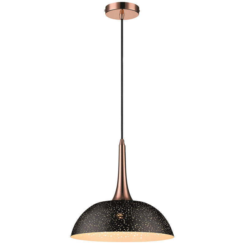 Karnus 1 - Light Matte Dome Pendant, Copper/Matt Black