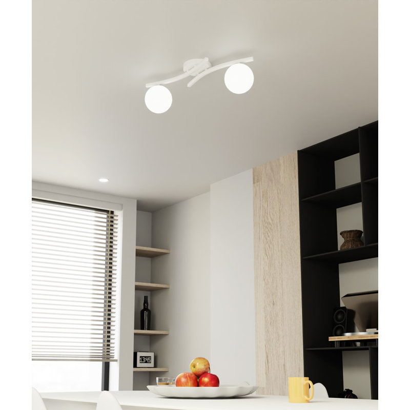 Davarius Flush Mount, White/Opal