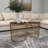 Kirtin Metal Side End Gold Accent Table with Shaded Glass Top Set