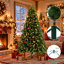 New 900 Warm White Lights，9FT Pre-Lit Spruce Christmas Tree