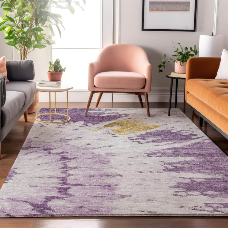 Premium Machine Washable Cerrito Purple Rug