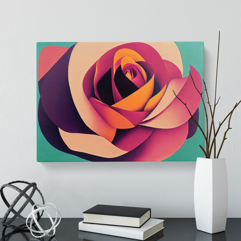 An Abstract Rose Flower Vol.1 - Wrapped Canvas, 35cm H x 50cm W x 3cm D