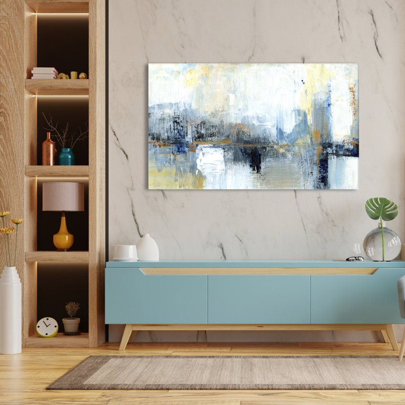 «Sweeping City I» par Tava Studios - Peinture, L 30 po x H 18 po, Toile tendue
