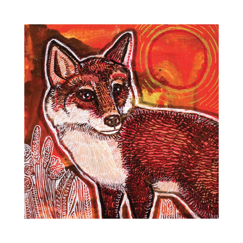 Autumn Fox by Lynnette Shelley - Painting on Canvas, 45.72 cm H x 45.72 cm W x 1.91 cm D, Wrapped Canvas