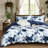 Lunaria Yaneris Dark Blue Ginkgo Leaf Duvet Cover Set – 3 Piece, 100% Long-Staple Cotton, Watercolor Print-1506445897