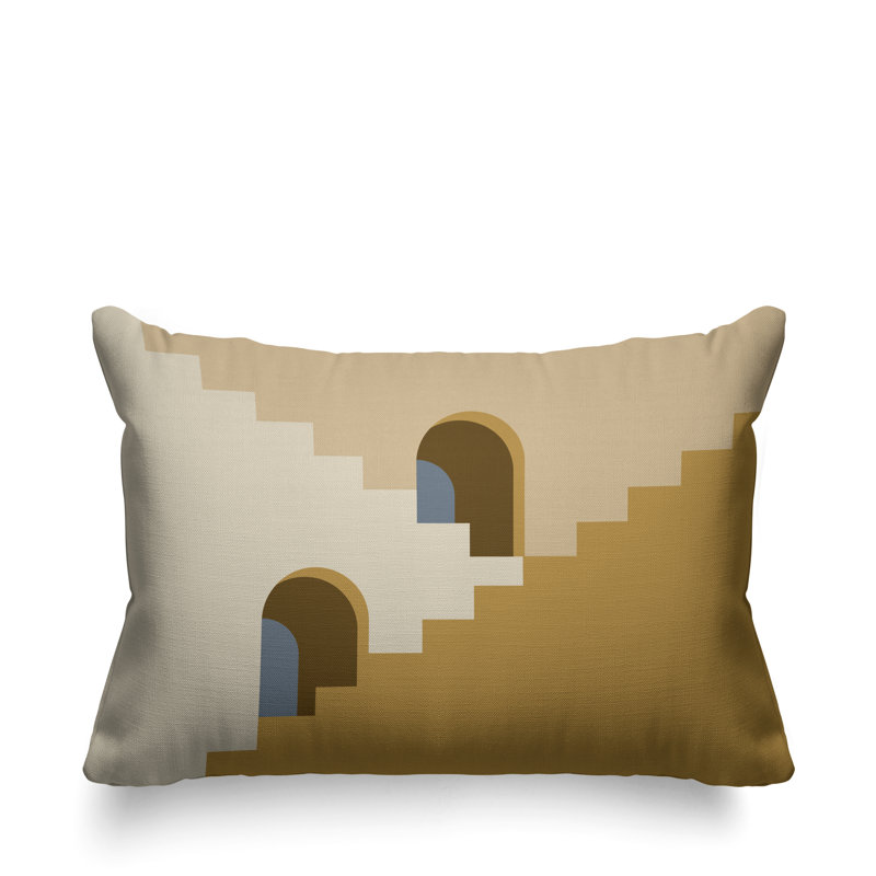 Coussin décoratif intérieur / extérieur Minimalist Architecture, Jaune