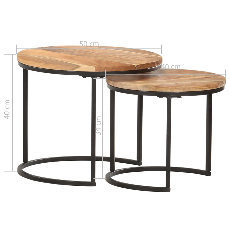 Ivaldo Frame 2 Nesting Tables Coffee Table, Natural