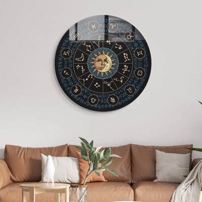 Elegant Decorative Tempered Glass Painting, 23.6 Inches Diameter | 100% Tempered Glass, Thickness: 0.16 Inches | Perfect for Home Decor, Living Room, & Office Spaces, Stunning Visual Appeal, Durable & Stylish
