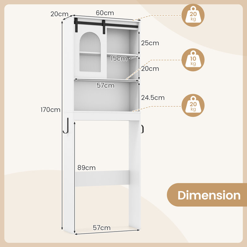 Freestanding Over The Toilet Storage, White