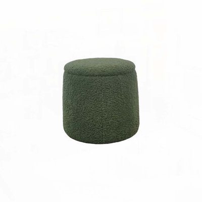 Round shape Upholstered Ottoman with storage