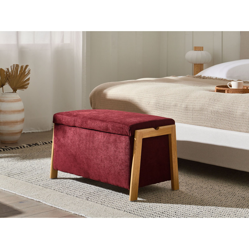Taheem Fabric Upholstered Storage Bench, Red
