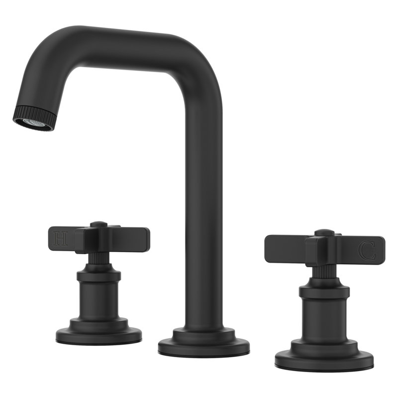 Winter Park 2-Handle 8 in Widespread Wallmount Bathroom Faucet in , Matte Black