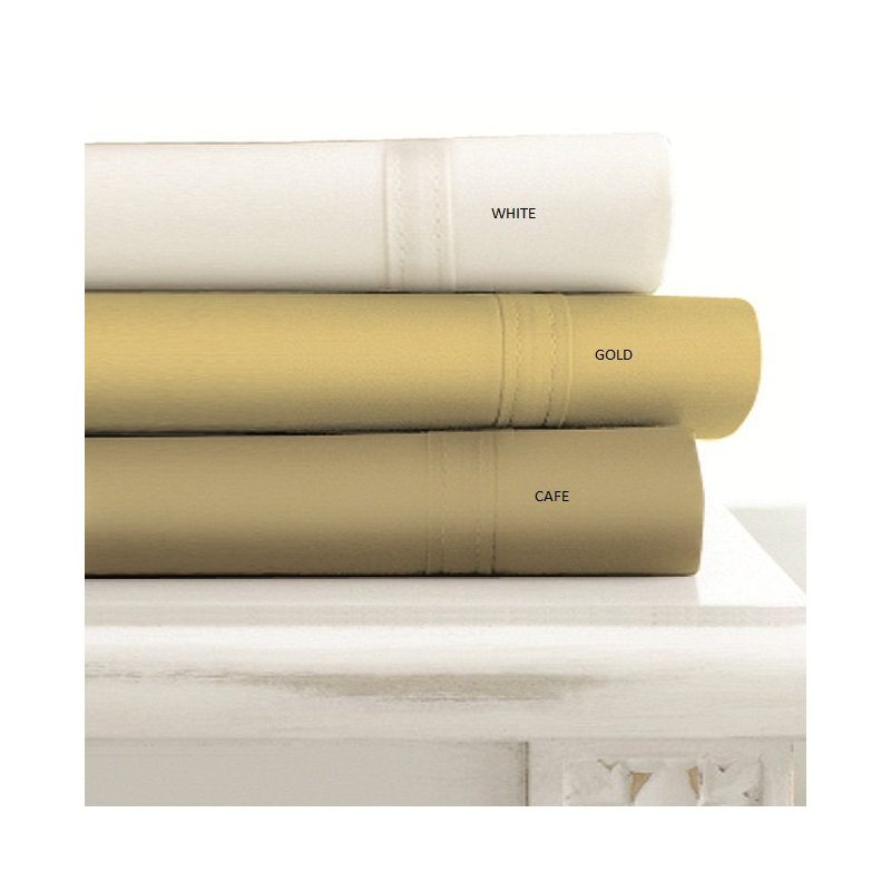 500 Thread Count 100% Cotton Sateen Sheet Set, Café, Queen